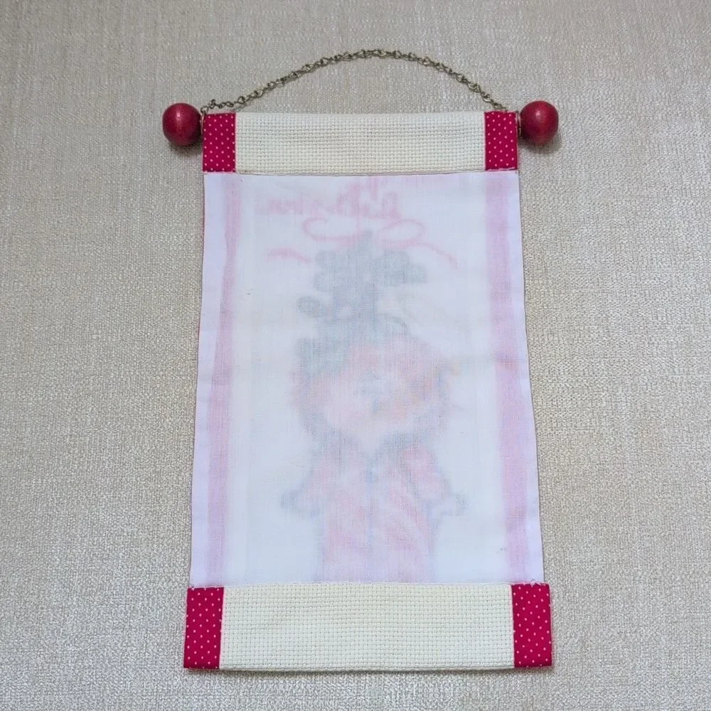 Pucker Up... It's Christmas! Handmade Cross-stitch Embroidery Wall Hanging